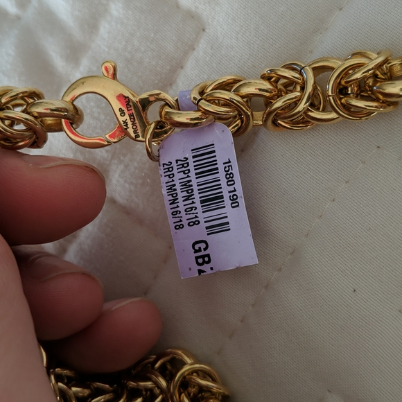 Italian 18" necklace, 14k gold plated bronze filled - Picture 4 of 4